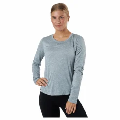 Nike Dri-FIT One Women's Standard Fit Long-Sleeve Top PARTICLE GREY/HTR/BLACK Grå Hot