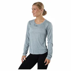Nike Dri-FIT One Women's Standard Fit Long-Sleeve Top PARTICLE GREY/HTR/BLACK Grå Hot
