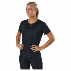 Nike Dri-FIT One Women's Standard Fit Short-Sleeve Top BLACK/WHITE Svart Online