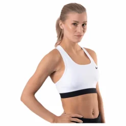 Nike Dri-FIT Swoosh Women's Medium-Support Non-Padded Sports Bra WHITE/BLACK/BLACK Vit Best