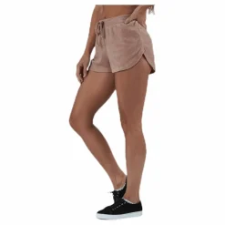 Pieces Dunja Terry Mw Shorts Lounge Bc Red Röd Hot