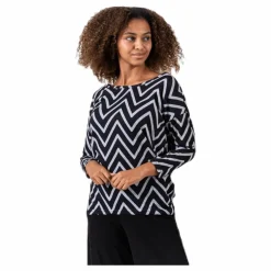 Only Elcos 4/5 Aop Top Black/Grey Svart och Grå Online