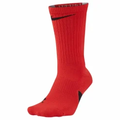 Elite Crew Basketball Socks UNIVERSITY RED/BLACK/BLACK*Nike New