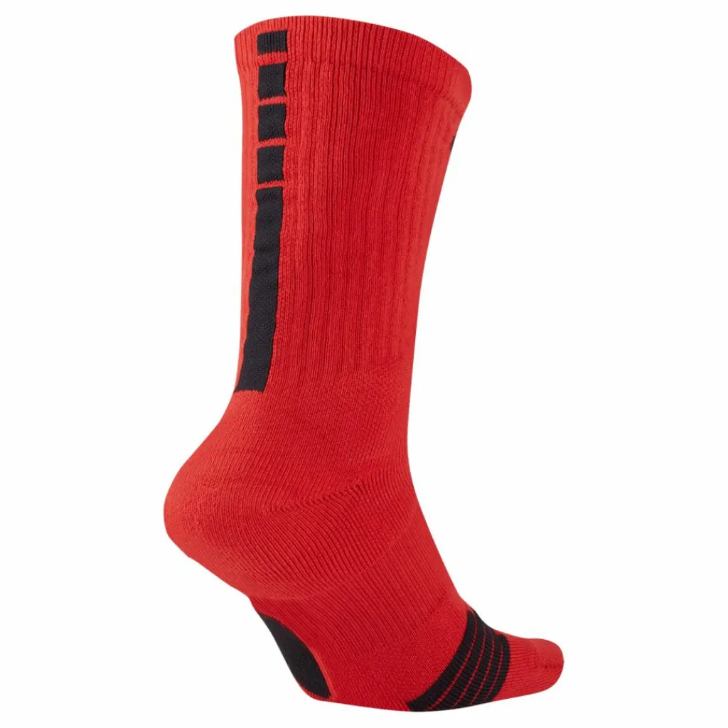 Elite Crew Basketball Socks UNIVERSITY RED/BLACK/BLACK*Nike New
