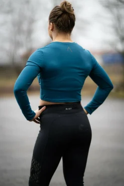 Ella Overlap Long Sleeve Top Blue Coral*BLACC Sale