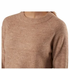 Pieces Ellen Ls O-Neck Knit Beige Clearance