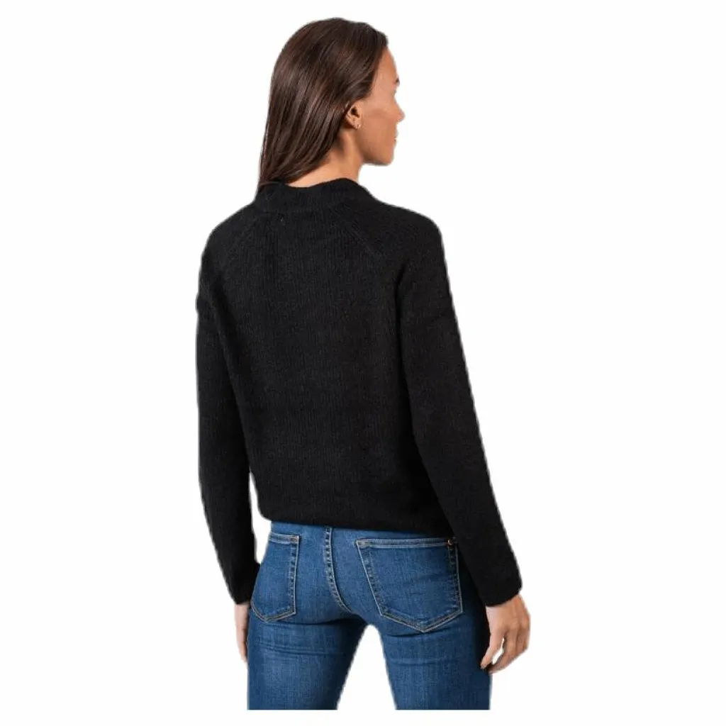Pieces Ellen Ls O-Neck Knit Black Svart Discount