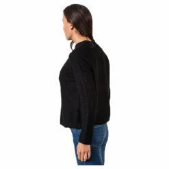 Pieces Ellen Ls O-Neck Knit Black Svart Discount