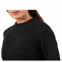 Pieces Ellen Ls O-Neck Knit Black Svart Discount