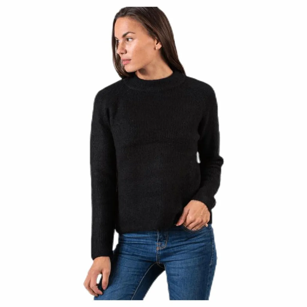 Pieces Ellen Ls O-Neck Knit Black Svart Discount