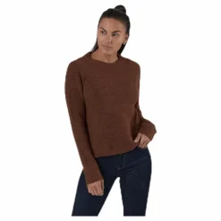 Ellen Ls O-Neck Knit Brown*Pieces New