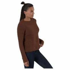 Ellen Ls O-Neck Knit Brown*Pieces New