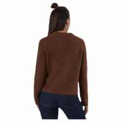 Ellen Ls O-Neck Knit Brown*Pieces New