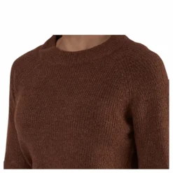 Ellen Ls O-Neck Knit Brown*Pieces New