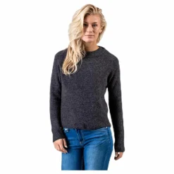 Pieces Ellen Ls O-Neck Knit Grey Grå New
