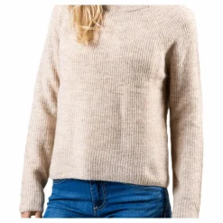 Pieces Ellen Ls O-Neck Knit White Vit Online