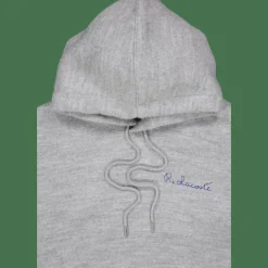 Embroidered Signature Hoodie Silver Chine*Lacoste Best