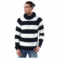 Holebrook Emil Wrap Neck Blue/White Blå och Vit Hot