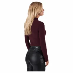 Only Emma L/S High Neck Top Jrs Brown Brun Hot