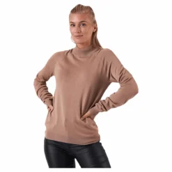 Pieces Esera Ls High Neck Knit Beige