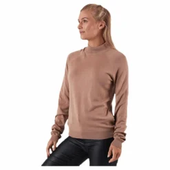 Pieces Esera Ls High Neck Knit Beige