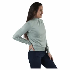 Esera Ls High Neck Knit Green*Pieces Outlet