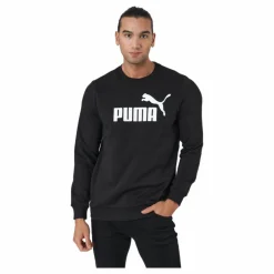 Puma Ess Big Logo Crew Fl Black Svart Sale