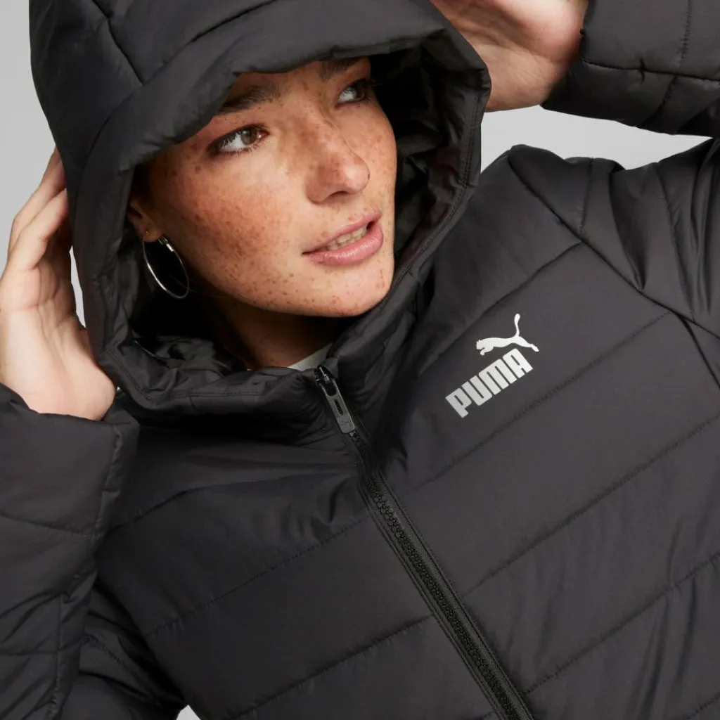Puma Ess Hooded Padded Coat Black Svart Best