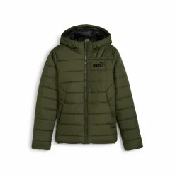 Ess Hooded Padded Jacket Dark Olive*Puma Hot