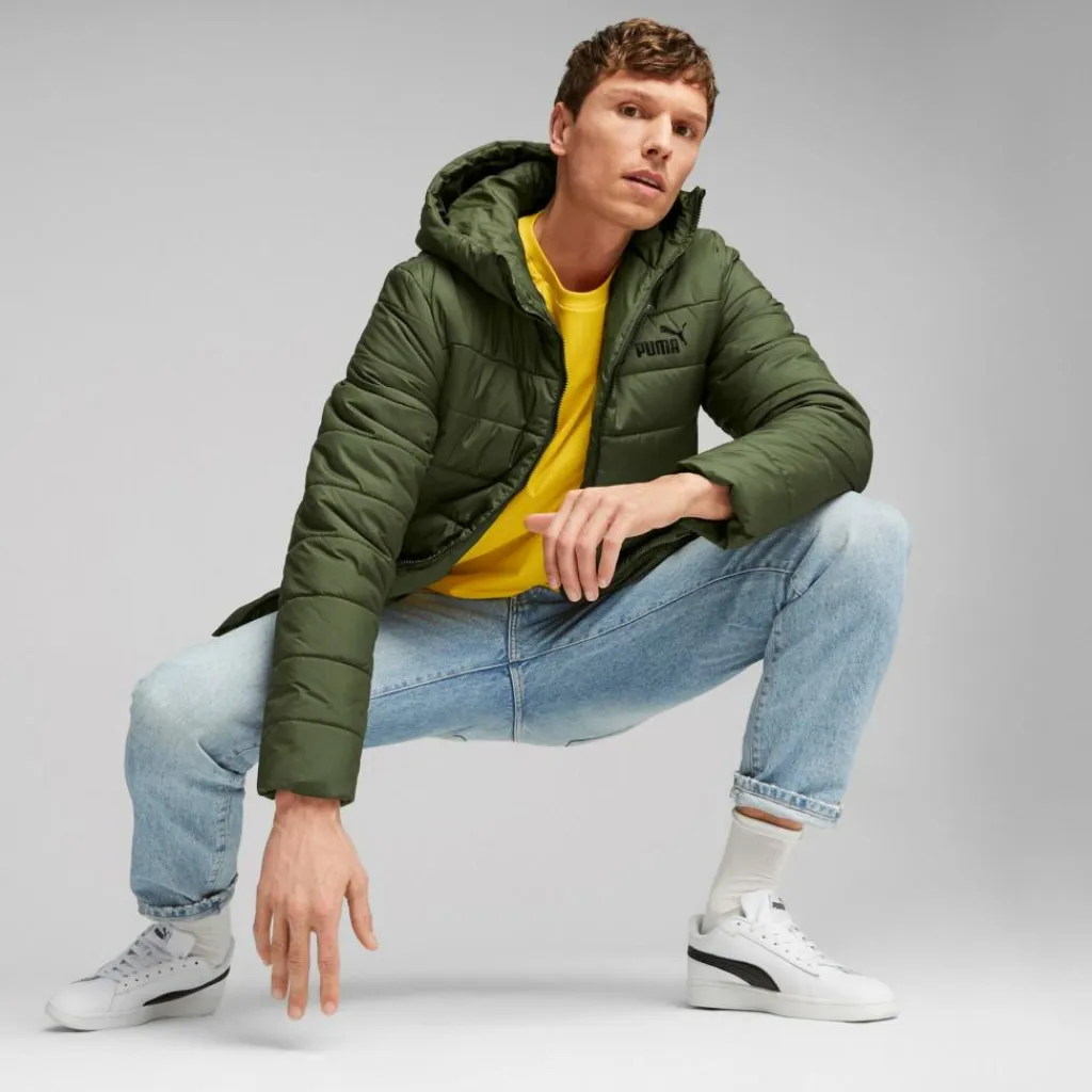 Puma Ess Hooded Padded Jacket Myrtle Grön Sale