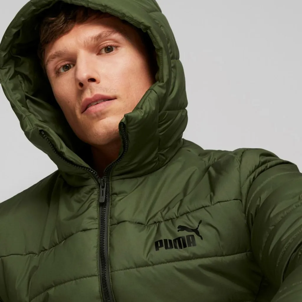 Puma Ess Hooded Padded Jacket Myrtle Grön Sale