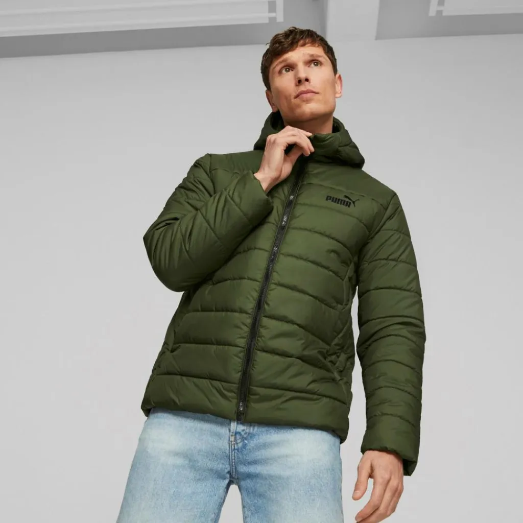 Puma Ess Hooded Padded Jacket Myrtle Grön Sale