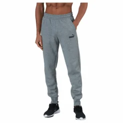 Puma Ess Logo Pants Fl Cl Medium Gray Heather Grå Discount