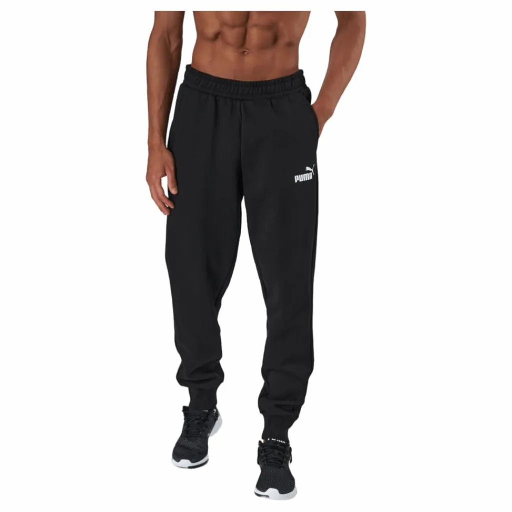Puma Ess Logo Pants Fl Cl Black Grå Online