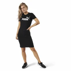 Puma Essential Slim Tee Dress Black Svart Outlet