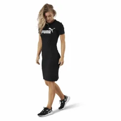 Puma Essential Slim Tee Dress Black Svart Outlet