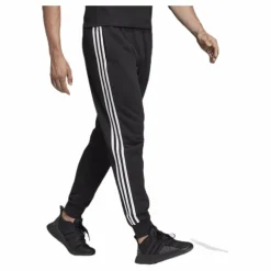 adidas Essentials 3 Stripes Tapered Pant Ft Cuffed Black / White Svart Online