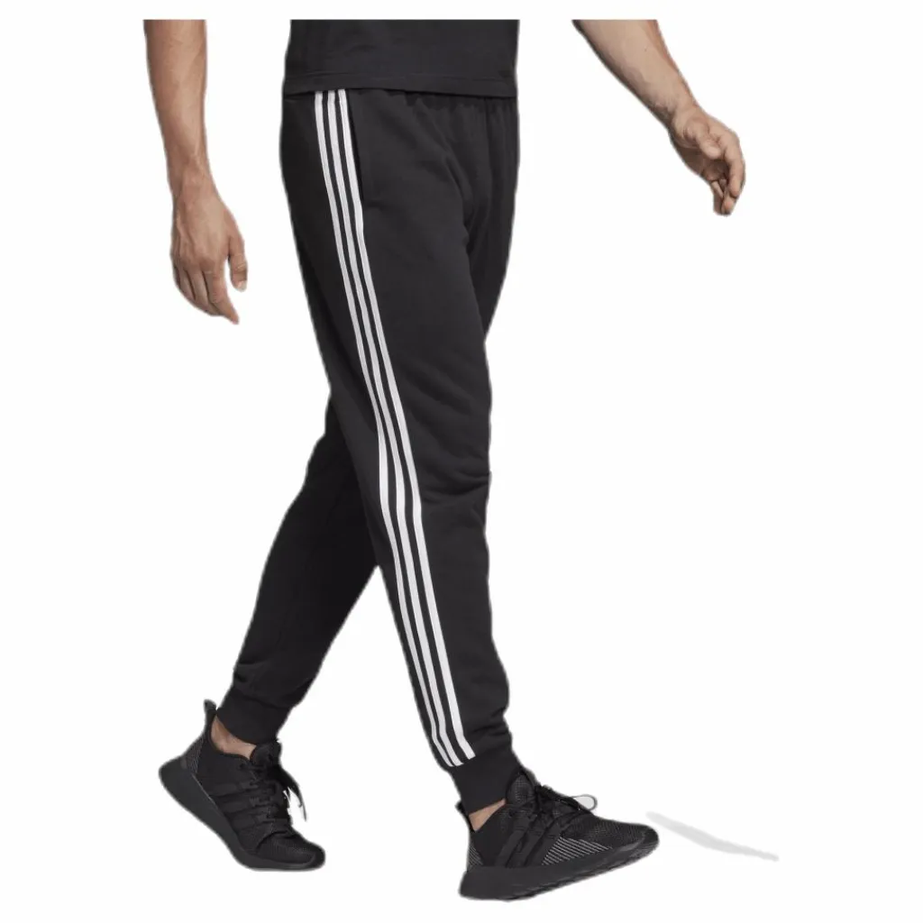 adidas Essentials 3 Stripes Tapered Pant Ft Cuffed Black / White Svart Online