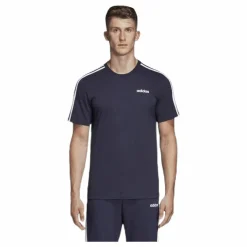 adidas Essentials 3 Stripes T-Shirt Legend Ink / White Blå och Vit Outlet