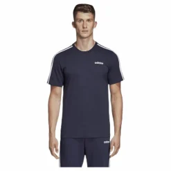 adidas Essentials 3 Stripes T-Shirt Legend Ink / White Blå och Vit Outlet