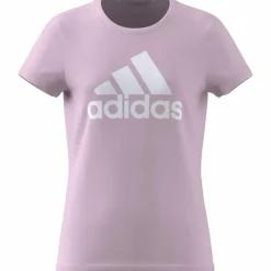 adidas Essentials Big Logo Cotton T-Shirt Clear Pink / White Vit och Rosa