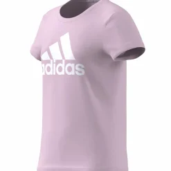 adidas Essentials Big Logo Cotton T-Shirt Clear Pink / White Vit och Rosa