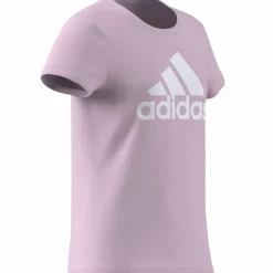 adidas Essentials Big Logo Cotton T-Shirt Clear Pink / White Vit och Rosa