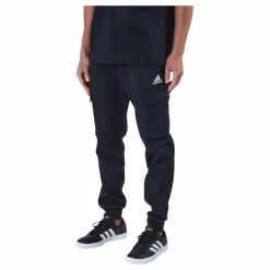 adidas Essentials Fleece Regular Tapered Cargo Joggers Black Svart Outlet