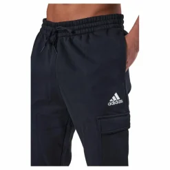 adidas Essentials Fleece Regular Tapered Cargo Joggers Black Svart Outlet