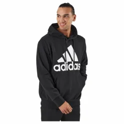 adidas Essentials French Terry Big Logo Hoodie Black Svart Best