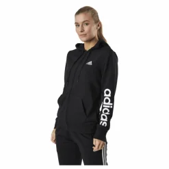 adidas Essentials Full-Zip Hoodie Black / White Svart