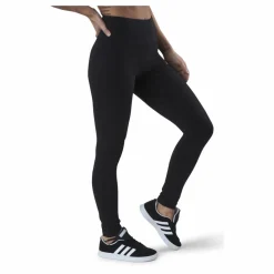 adidas ESSENTIALS HIGH-WAISTED LOGO LEGGINGS Black / White Svart Sale