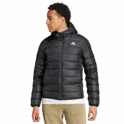 adidas Essentials Light Down Hooded Jacket Black Svart Online