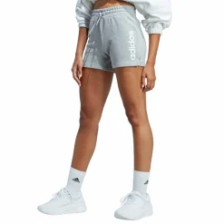 adidas Essentials Linear French Terry Shorts Medium Grey Heather / White Grå Sale